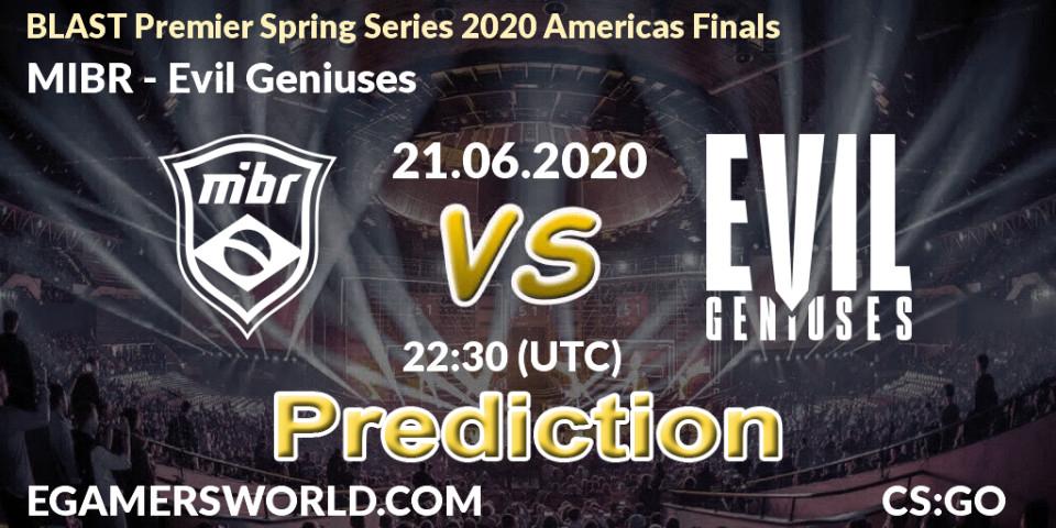 Pronóstico MIBR - Evil Geniuses. 21.06.2020 at 22:30, Counter-Strike (CS2), BLAST Premier Spring Series 2020 Americas Finals