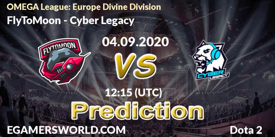 Pronóstico FlyToMoon - Cyber Legacy. 04.09.2020 at 12:39, Dota 2, OMEGA League: Europe Divine Division