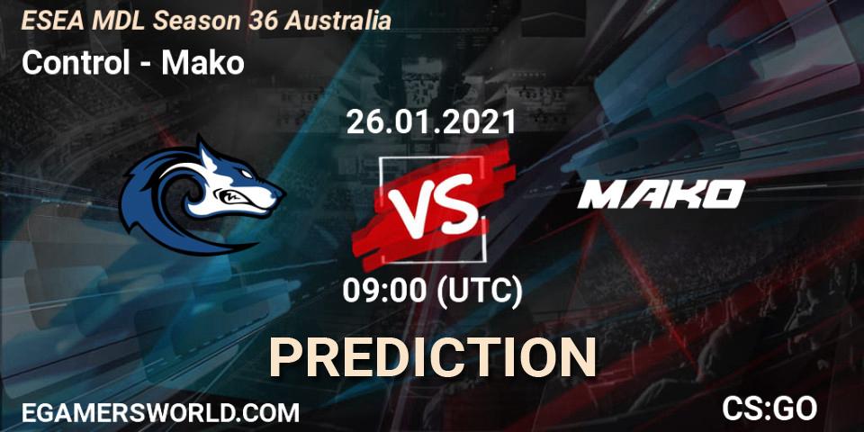 Pronóstico Control - Mako. 26.01.21, CS2 (CS:GO), MDL ESEA Season 36: Australia - Premier Division