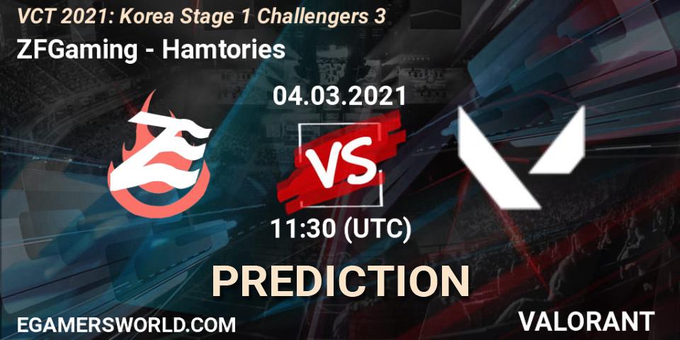 Pronóstico ZFGaming - Hamtories. 04.03.2021 at 11:30, VALORANT, VCT 2021: Korea Stage 1 Challengers 3