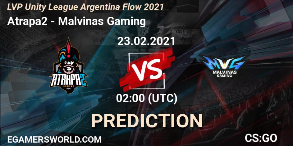 Pronóstico Atrapa2 - Malvinas Gaming. 23.02.2021 at 02:00, Counter-Strike (CS2), LVP Unity League Argentina Apertura 2021