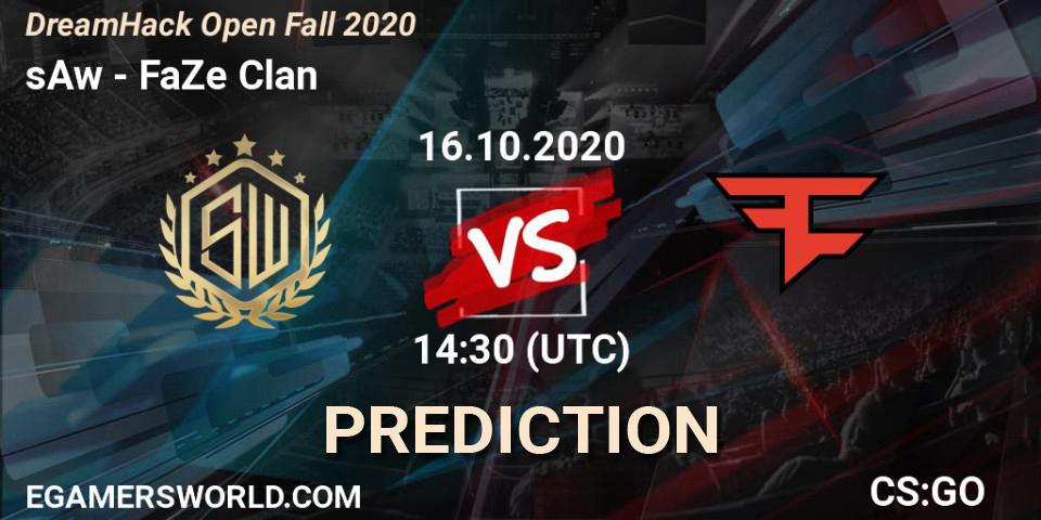 Pronóstico sAw - FaZe Clan. 16.10.2020 at 14:30, Counter-Strike (CS2), DreamHack Open Fall 2020