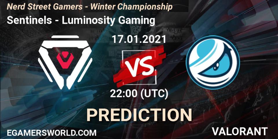 Pronóstico Sentinels - Luminosity Gaming. 17.01.2021 at 22:00, VALORANT, Nerd Street Gamers - Winter Championship
