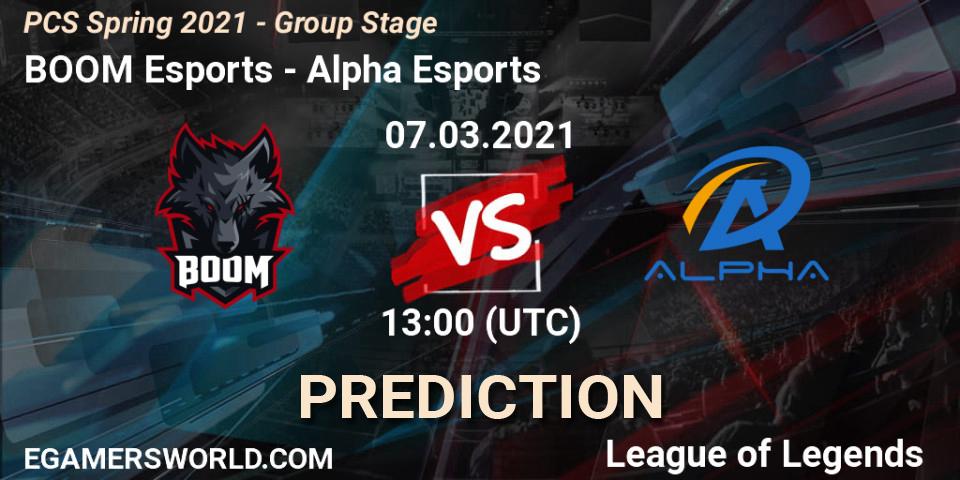 Pronóstico BOOM Esports - Alpha Esports. 07.03.2021 at 13:00, LoL, PCS Spring 2021 - Group Stage