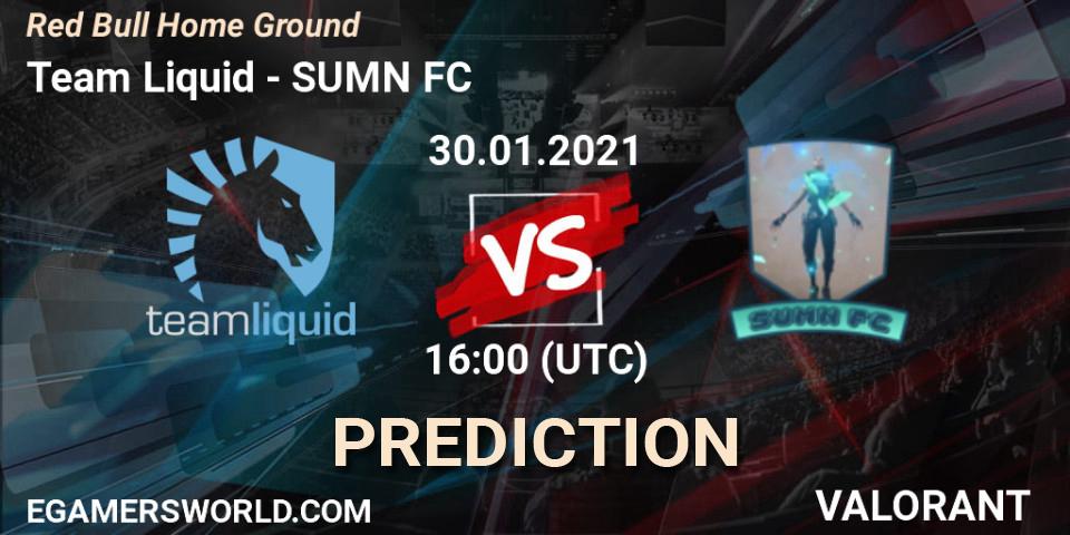Pronóstico Team Liquid - SUMN FC. 30.01.2021 at 16:00, VALORANT, Red Bull Home Ground