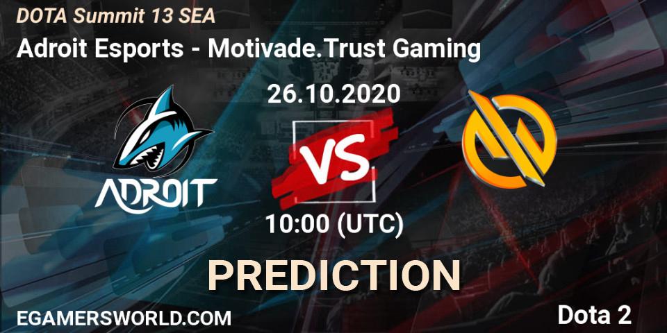 Pronóstico Adroit Esports - Motivade.Trust Gaming. 27.10.20, Dota 2, DOTA Summit 13: SEA
