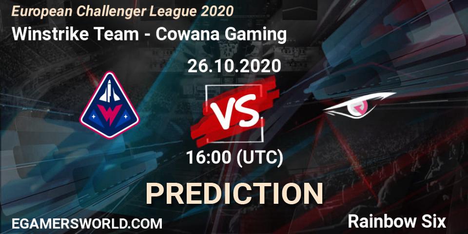 Pronóstico Winstrike Team - Cowana Gaming. 26.10.2020 at 16:00, Rainbow Six, European Challenger League 2020