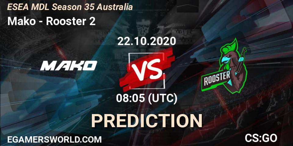 Pronóstico Mako - Rooster 2. 26.10.2020 at 08:05, Counter-Strike (CS2), ESEA MDL Season 35 Australia