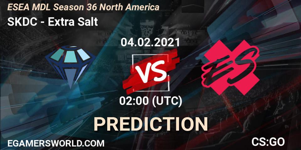 Pronóstico SKDC - Extra Salt. 04.02.2021 at 02:00, Counter-Strike (CS2), MDL ESEA Season 36: North America - Premier Division