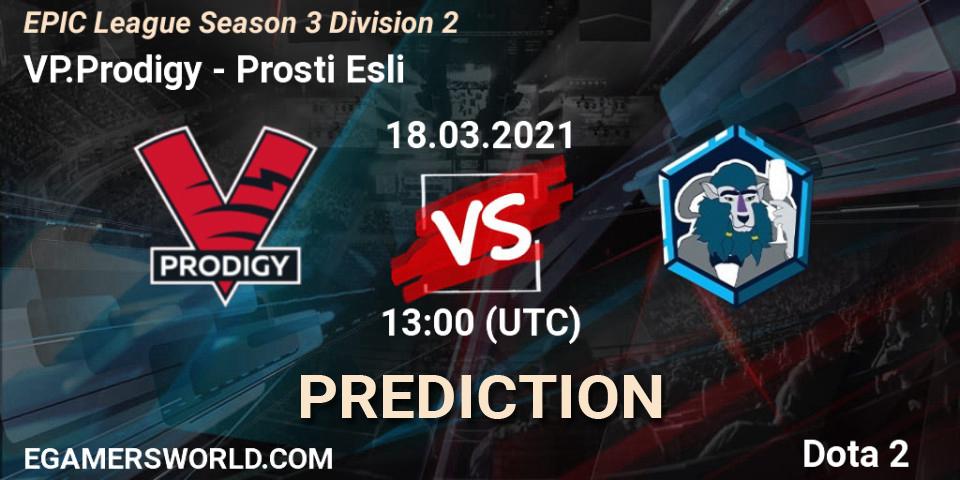 Pronóstico VP.Prodigy - Prosti Esli. 18.03.2021 at 13:00, Dota 2, EPIC League Season 3 Division 2