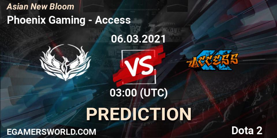 Pronóstico Phoenix Gaming - Access. 06.03.2021 at 03:15, Dota 2, Asian New Bloom