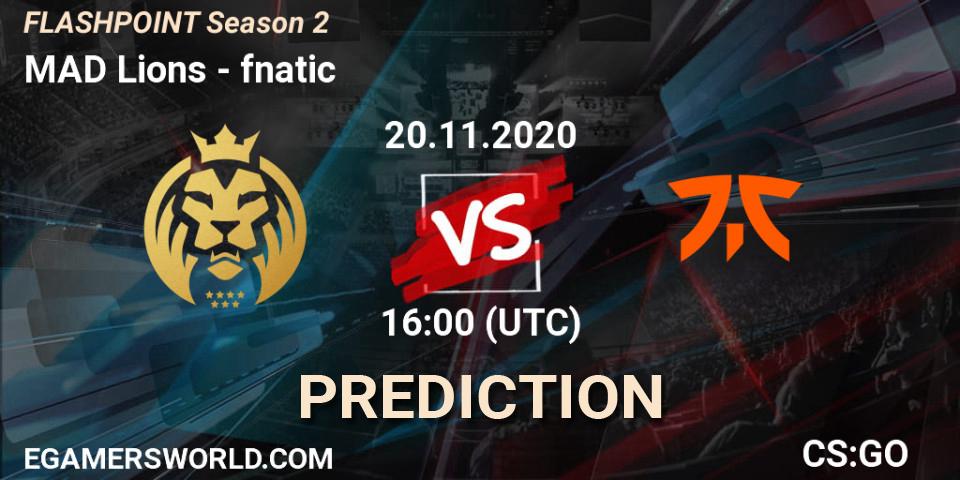 Pronóstico MAD Lions - fnatic. 20.11.2020 at 16:00, Counter-Strike (CS2), Flashpoint Season 2