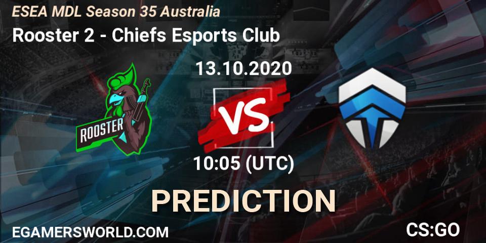 Pronóstico Rooster 2 - Chiefs Esports Club. 14.10.2020 at 09:05, Counter-Strike (CS2), ESEA MDL Season 35 Australia