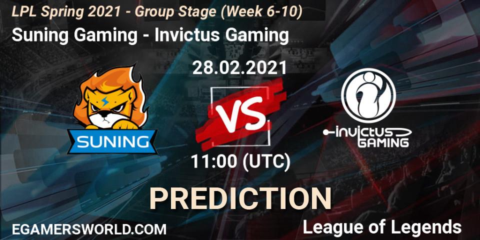 Pronóstico Suning Gaming - Invictus Gaming. 28.02.21, LoL, LPL Spring 2021 - Group Stage (Week 6-10)