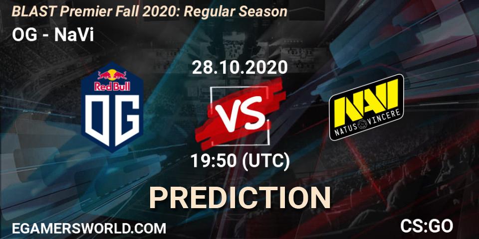 Pronóstico OG - NaVi. 28.10.2020 at 19:50, Counter-Strike (CS2), BLAST Premier Fall 2020: Regular Season