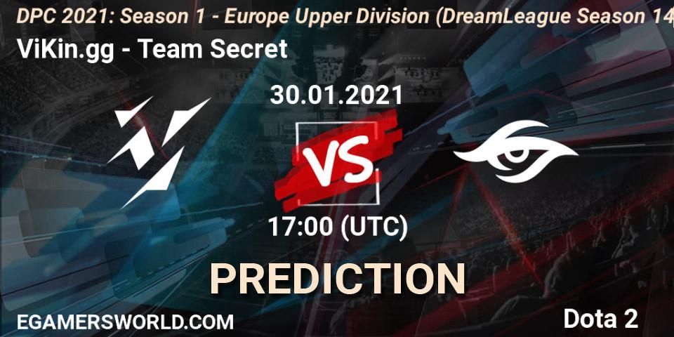 Pronóstico ViKin.gg - Team Secret. 30.01.2021 at 16:55, Dota 2, DPC 2021: Season 1 - Europe Upper Division (DreamLeague Season 14)