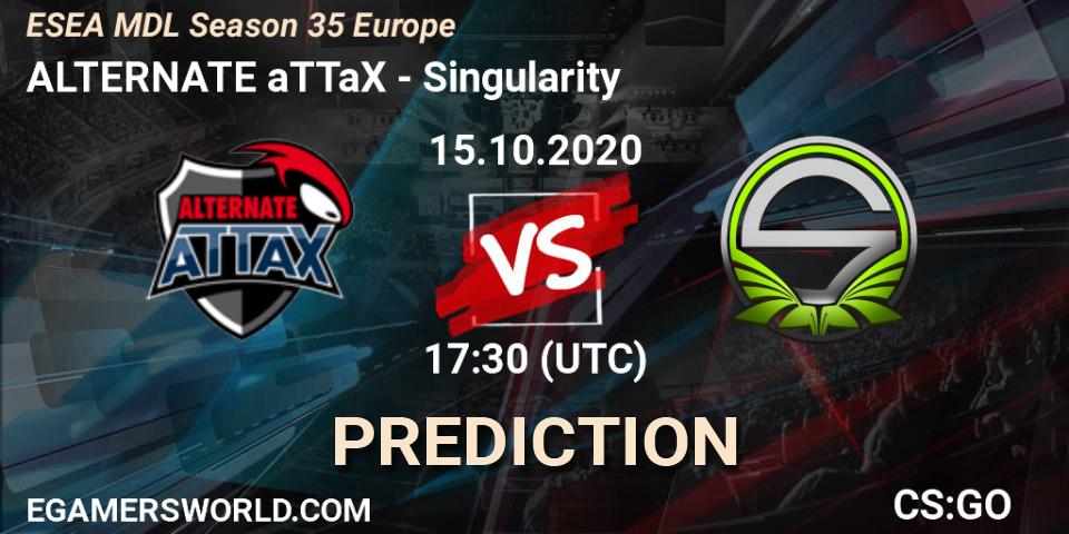 Pronóstico ALTERNATE aTTaX - Singularity. 15.10.2020 at 17:30, Counter-Strike (CS2), ESEA MDL Season 35 Europe