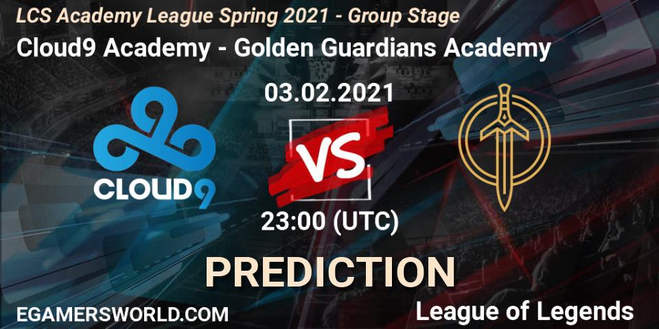 Pronóstico Cloud9 Academy - Golden Guardians Academy. 03.02.21, LoL, LCS Academy League Spring 2021 - Group Stage