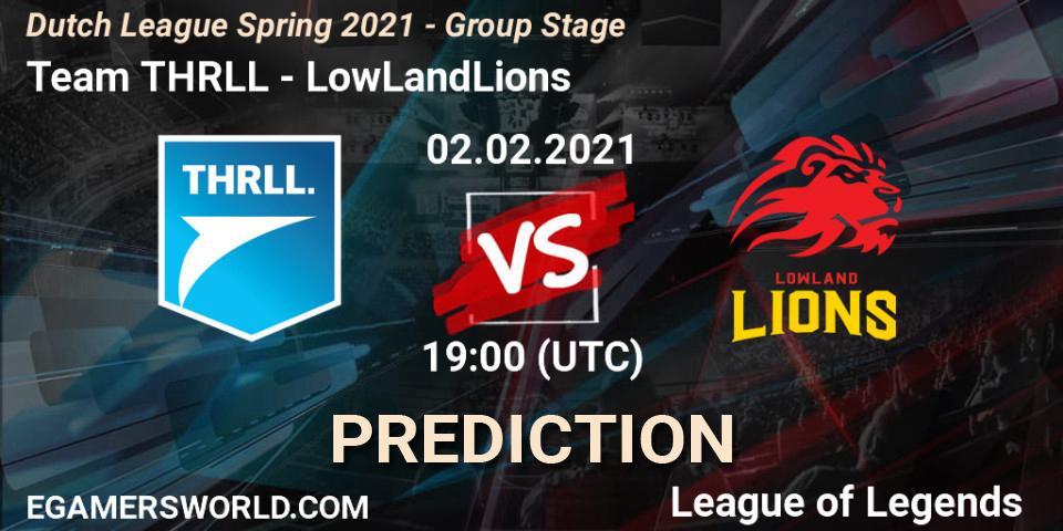 Pronóstico Team THRLL - LowLandLions. 02.02.2021 at 19:00, LoL, Dutch League Spring 2021 - Group Stage