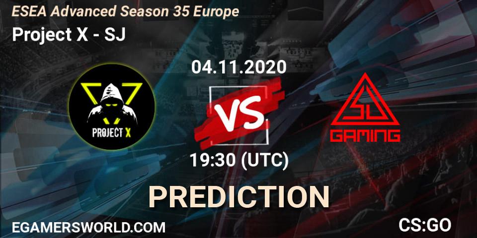 Pronóstico Project X - SJ. 04.11.2020 at 14:30, Counter-Strike (CS2), ESEA Advanced Season 35 Europe