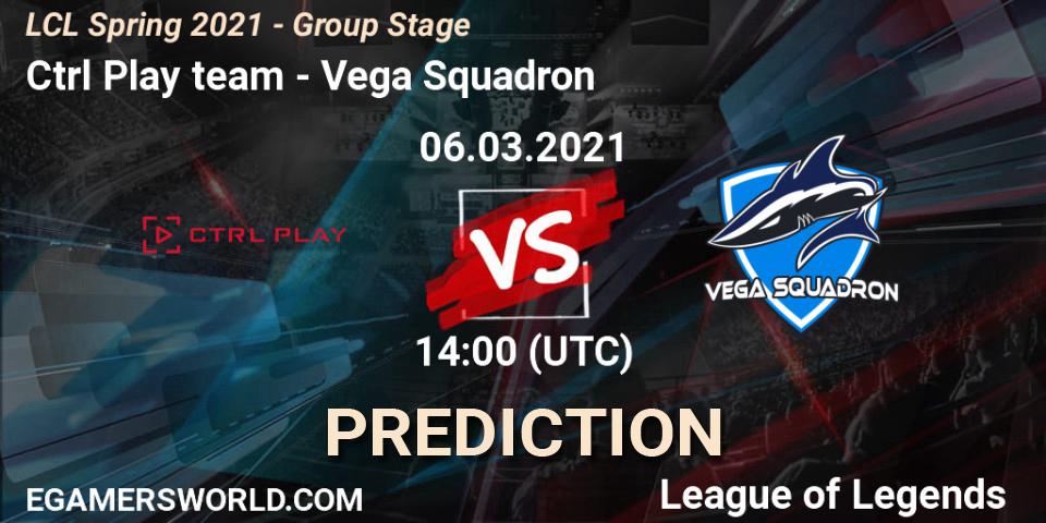 Pronóstico Ctrl Play team - Vega Squadron. 06.03.2021 at 14:00, LoL, LCL Spring 2021 - Group Stage