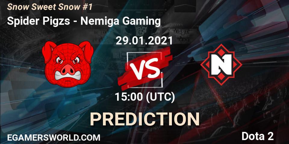Pronóstico Spider Pigzs - Nemiga Gaming. 29.01.2021 at 14:59, Dota 2, Snow Sweet Snow #1