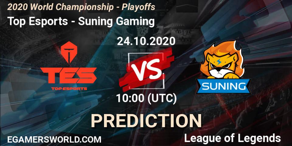 Pronóstico Top Esports - Suning Gaming. 25.10.20, LoL, 2020 World Championship - Playoffs