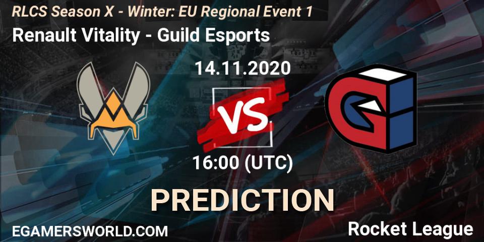 Pronóstico Renault Vitality - Guild Esports. 14.11.2020 at 16:00, Rocket League, RLCS Season X - Winter: EU Regional Event 1