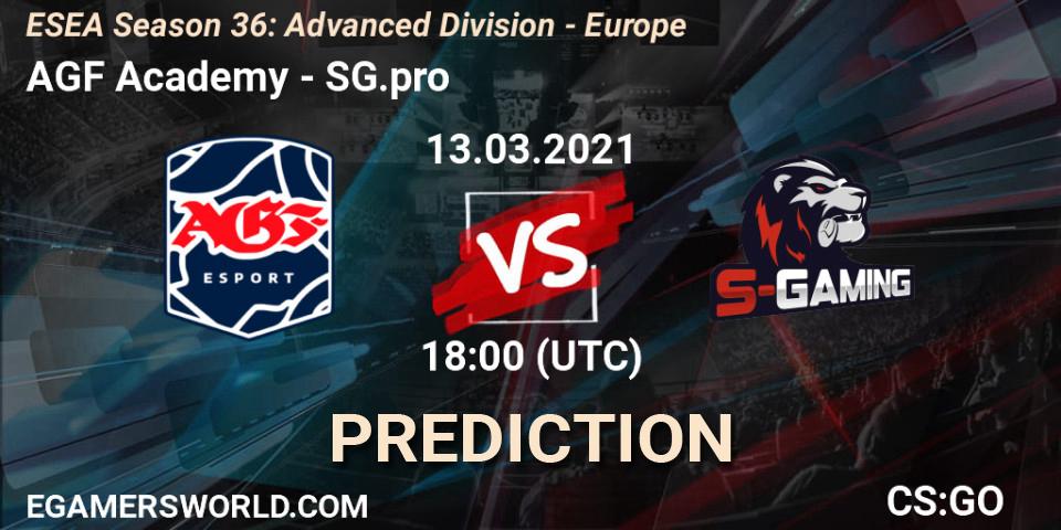 Pronóstico AGF Academy - SG.pro. 14.03.2021 at 18:00, Counter-Strike (CS2), ESEA Season 36: Europe - Advanced Division