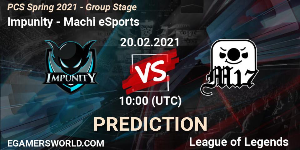 Pronóstico Impunity - Machi eSports. 20.02.2021 at 10:05, LoL, PCS Spring 2021 - Group Stage
