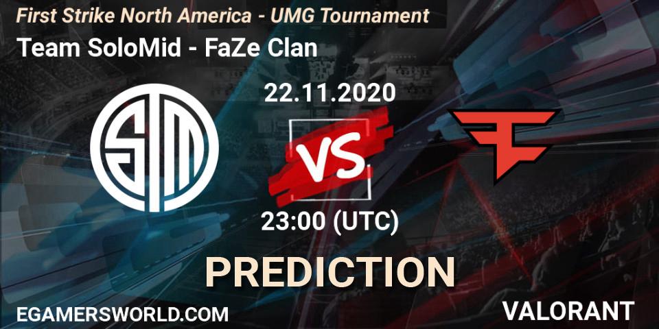 Pronóstico Team SoloMid - FaZe Clan. 22.11.2020 at 23:00, VALORANT, First Strike North America - UMG Tournament