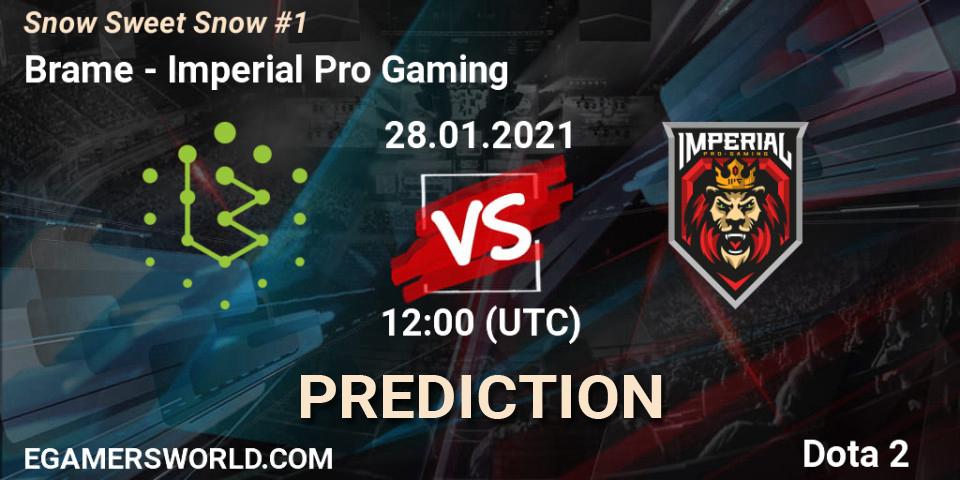 Pronóstico Brame - Imperial Pro Gaming. 28.01.2021 at 12:42, Dota 2, Snow Sweet Snow #1