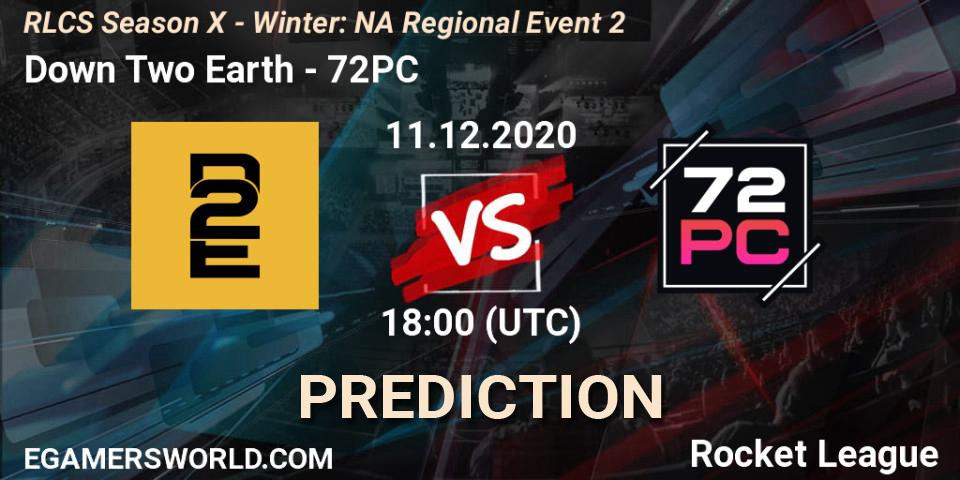 Pronóstico Down Two Earth - 72PC. 11.12.2020 at 18:00, Rocket League, RLCS Season X - Winter: NA Regional Event 2