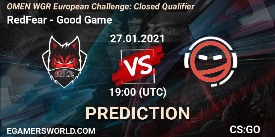 Pronóstico RedFear - Good Game. 27.01.2021 at 19:40, Counter-Strike (CS2), OMEN WGR European Challenge: Closed Qualifier
