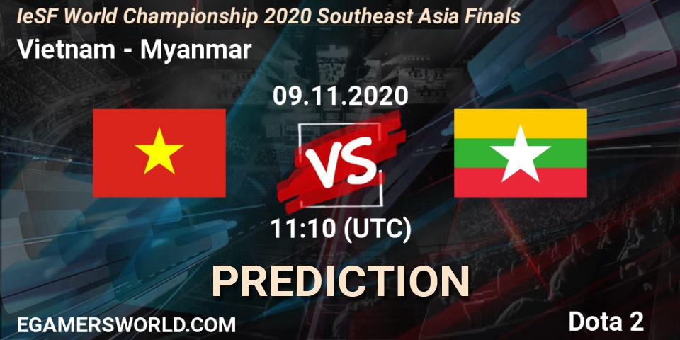 Pronóstico Vietnam - Myanmar. 09.11.2020 at 11:14, Dota 2, IeSF World Championship 2020 Southeast Asia Finals