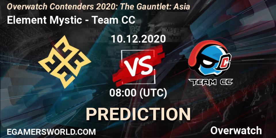 Pronóstico Element Mystic - Team CC. 10.12.2020 at 08:00, Overwatch, Overwatch Contenders 2020: The Gauntlet: Asia