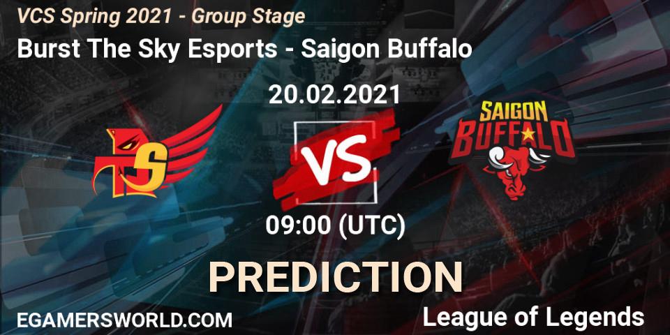 Pronóstico Burst The Sky Esports - Saigon Buffalo. 20.02.2021 at 09:00, LoL, VCS Spring 2021 - Group Stage