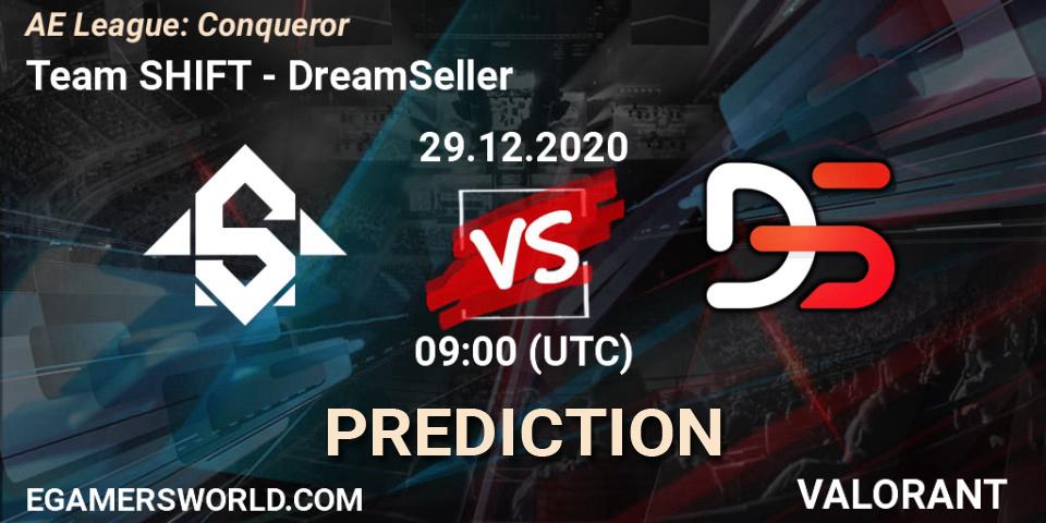 Pronóstico Team SHIFT - DreamSeller. 29.12.2020 at 09:00, VALORANT, AE League: Conqueror
