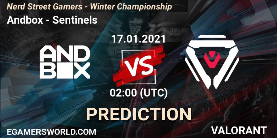 Pronóstico Andbox - Sentinels. 17.01.2021 at 00:30, VALORANT, Nerd Street Gamers - Winter Championship