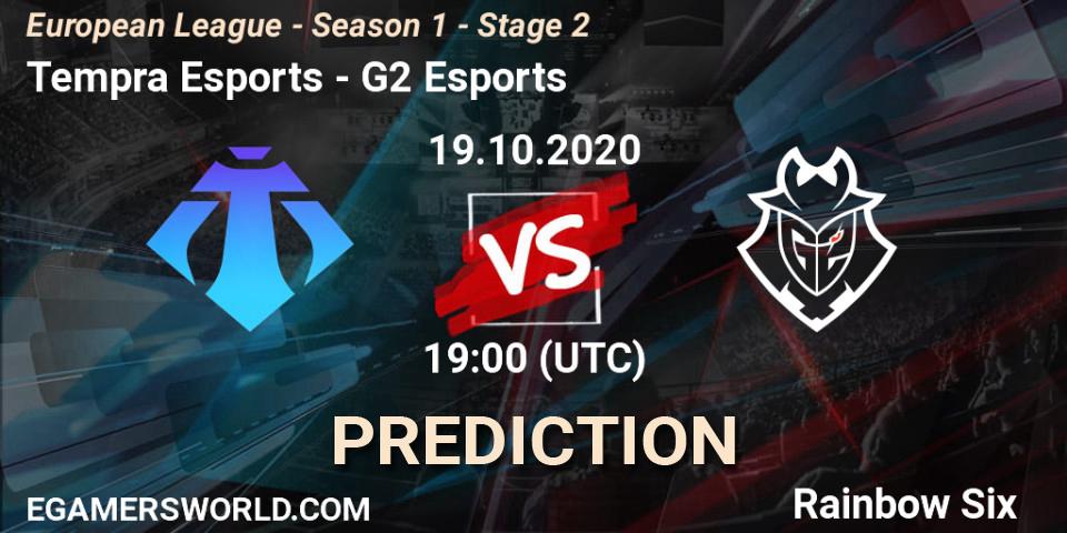 Pronóstico Tempra Esports - G2 Esports. 19.10.2020 at 19:00, Rainbow Six, European League - Season 1 - Stage 2