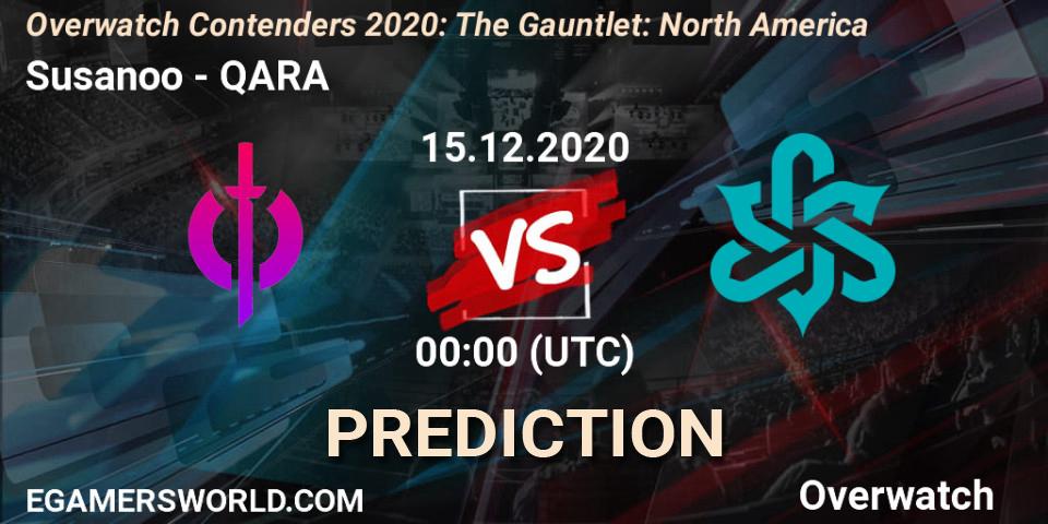 Pronóstico Susanoo - QARA. 15.12.2020 at 00:00, Overwatch, Overwatch Contenders 2020: The Gauntlet: North America