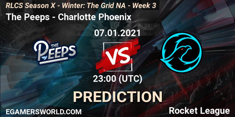 Pronóstico The Peeps - Charlotte Phoenix. 14.01.2021 at 23:00, Rocket League, RLCS Season X - Winter: The Grid NA - Week 3