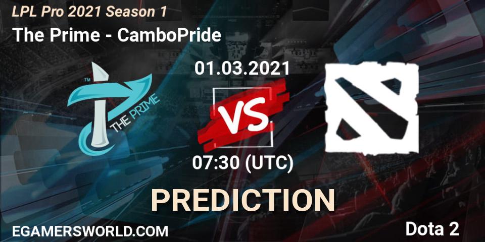 Pronóstico The Prime - CamboPride. 01.03.2021 at 07:35, Dota 2, LPL Pro 2021 Season 1