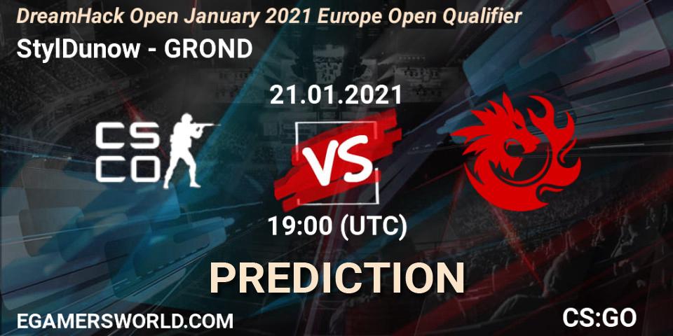 Pronóstico StylDunow - GROND. 21.01.2021 at 19:00, Counter-Strike (CS2), DreamHack Open January 2021 Europe Open Qualifier