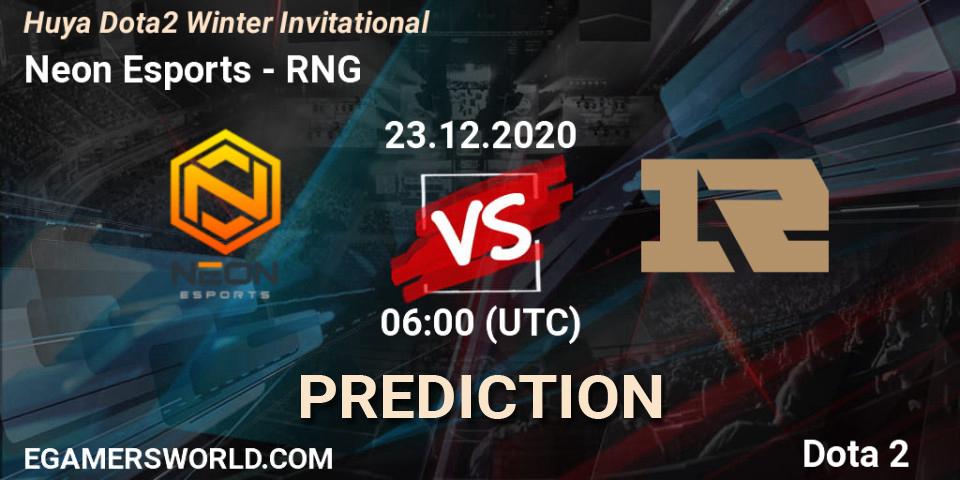 Pronóstico Neon Esports - RNG. 23.12.2020 at 05:39, Dota 2, Huya Dota2 Winter Invitational