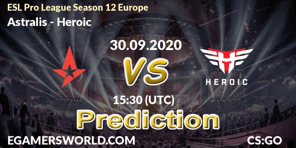 Pronóstico Astralis - Heroic. 30.09.20, CS2 (CS:GO), ESL Pro League Season 12 Europe