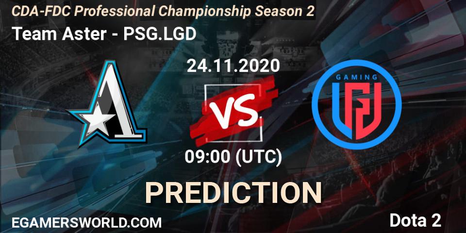 Pronóstico Team Aster - PSG.LGD. 24.11.2020 at 08:21, Dota 2, CDA-FDC Professional Championship Season 2