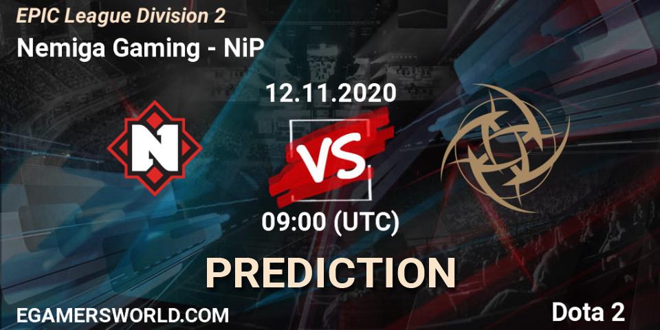 Pronóstico Nemiga Gaming - NiP. 12.11.20, Dota 2, EPIC League Division 2