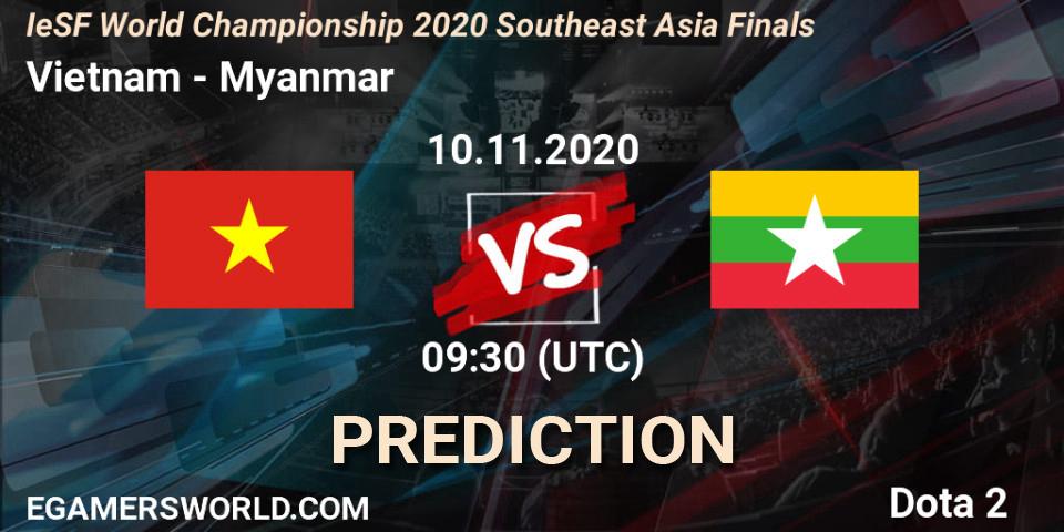 Pronóstico Vietnam - Myanmar. 10.11.2020 at 09:25, Dota 2, IeSF World Championship 2020 Southeast Asia Finals