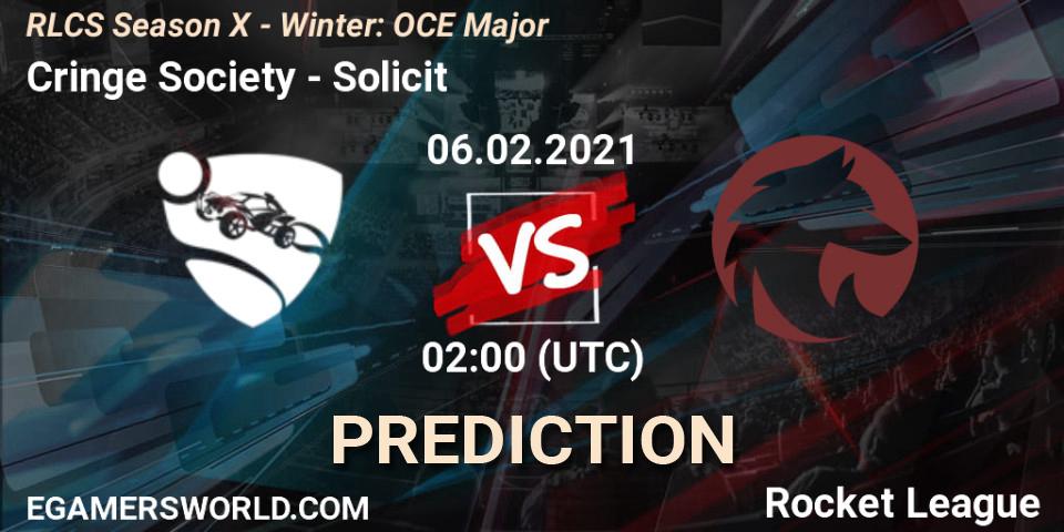 Pronóstico Cringe Society - Solicit. 06.02.2021 at 01:45, Rocket League, RLCS Season X - Winter: OCE Major